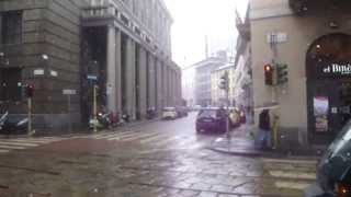 walking tour in Milan Italy February 2013 a snowing day 720p [upl. by Domella]