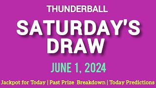 The National Lottery Thunderball Draw For Saturday 01 June 2024 [upl. by Dlareg]