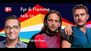 🇩🇰 Interview with Fyr Og Flamme from Denmark   Eurovision in Rotterdam 2021 [upl. by Cloots]