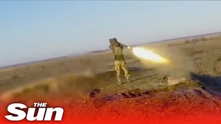 Ukrainian soldiers shoots down Russian cruise missile with single shot [upl. by Akihdar]