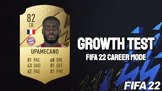 Dayot Upamecano Growth Test FIFA 22 Career Mode [upl. by Aerdnwahs691]