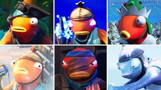 Evolution of Fishstick in All Fortnite Trailers amp Cutscenes [upl. by Eskill]