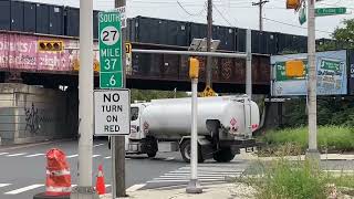 Norfolk Southern and NJ Transit coming over BridgeFrelinghuysen Ave Newark NJ [upl. by Neeroc931]