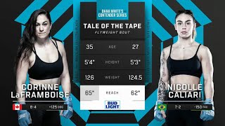 FULL FIGHT  CORINNE LAFRAMBOISE VS NICOLE CALIARI  DANA WHITE’S CONTENDER SERIES SEASON 8 [upl. by Inaffets]