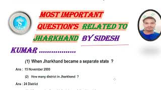 Top 50 GK questions related to JharkhandTop 50 GK questions related to Jharkhand [upl. by Samanthia]