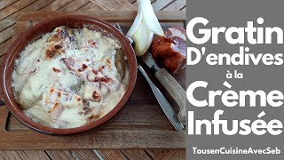 GRATIN dENDIVES à la CRÈME INFUSÉE au LARD Tous en cuisine avec Seb [upl. by Knudson25]