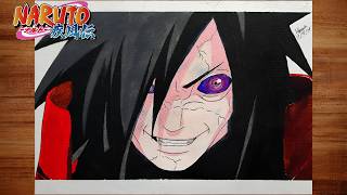 How to draw Madara Uchiha ❤️💫 from Naruto Shippuden ✨️  Easy to draw anime  Step by step drawing [upl. by Atteloc]