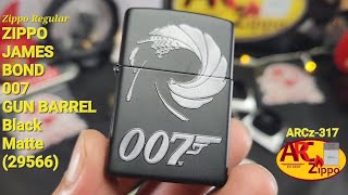 Zippo 007 JAMES BOND GUN BARREL DESIGN 29566 Black Matte  Zippo Regular  ARCz317 [upl. by Ramal]