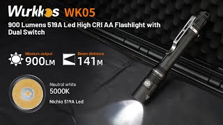 WK05 Pen Light Compatible with AA14500 Battery [upl. by Otiv]