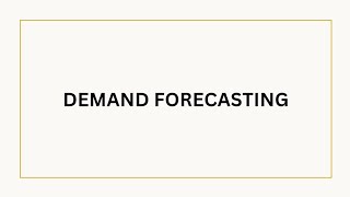 Demand Forecasting Quantitative Method [upl. by Badger]