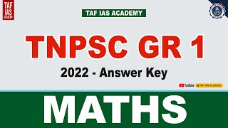 🔴TNPSC GROUP  I 2022  MATHS  Questions Paper Explanation  TAF IAS ACADEMY [upl. by Sifan942]