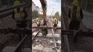 Railway Concrete Sleeper Replacement Process  Unique tools to boost efficiency and streamline work [upl. by Gilud31]