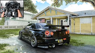 Nissan Skyline R34 GTR  The Crew Motorfest  Steering Wheel Gameplay [upl. by Hulton374]