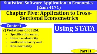 Violations of CLRMs using Stata Statistical Software Application in Economics [upl. by Assital]