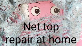 learn how to repair net top at home  how do you fix a hole in net fabric amazingly [upl. by Yemrots]