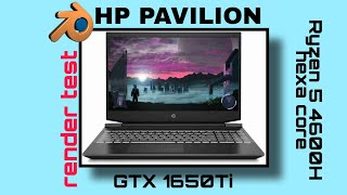 HP Pavilion Ryzen 5 Hexa Core  GTX 1650Ti  Render Test  Blender 3D [upl. by Coopersmith]