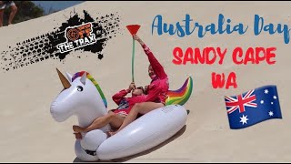 Australia Day Sandy Cape  inflatable unicorns beer funnels big sand dunes sun sand and sea [upl. by Lipski]