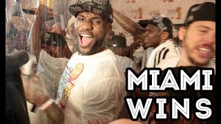 Miami Heat celebrate 2013 Championship in locker room [upl. by Namus]