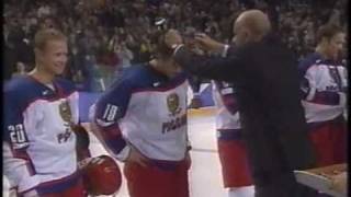 Bure Fedorov Larionov Datsyuk Kovalchuk 2002 Winter Olympics Hockey [upl. by Nal]