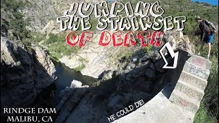 JUMPING THE STAIR SET OF DEATH RINDGE DAM MALIBU [upl. by Hardy]