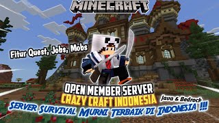 TOP SERVER SURVIVAL MINECRAFT 1212 INDONESIA TERBARU  CARA JOIN SERVER MINECRAFT INDONESIA [upl. by Lezned767]