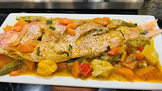 Jamaican style steamed fish recipe [upl. by Lyrradal]