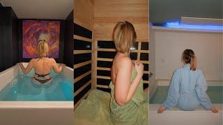 Self Care Spa Day  Facial Cold Plunge Sauna amp Float [upl. by Oinotna]