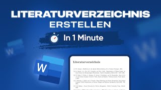 In 1 Minute Zitieren und Literaturverzeichnis in Word  Bachelorthesis [upl. by Milak]