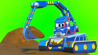 Truck cartoons for kids  The SUPER excavator saves the farm  Super Truck in Car City [upl. by Noit]