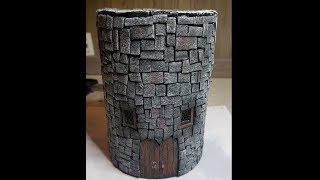 Crafting a Wizard Tower from an oatmeal container  DampD Pathfinder RPG terrain [upl. by Etteoj]