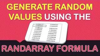 RANDARRAY Formula in Excel [upl. by Rosana]