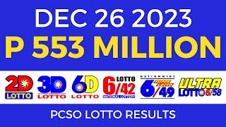 Lotto Result December 26 2023 9pm PCSO [upl. by Tedric]