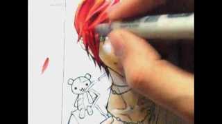 Copic Marker Tutorial  How I color Manga Hair [upl. by Naig]