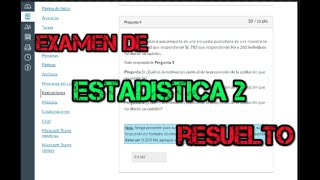 ESTADÍSTICA 2  EXAMEN DESARROLLADO ✅ [upl. by Avon946]