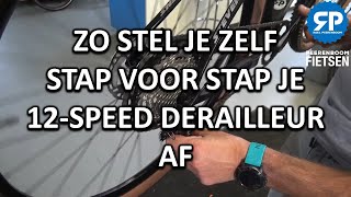 12 SPEED DERAILLEUR ACHTER AFSTELLEN [upl. by Mccormick]