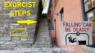 The Exorcist Steps Georgetown Washington DC Filming Location of the Iconic Stairs Horror Movie Scene [upl. by Orabel326]