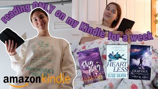 ONLY reading on my KINDLE for a week a spoiler free reading vlog [upl. by Yralam]