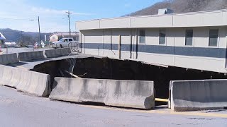 VIDEO  Sinkhole threatens Hinton police department in West Virginia [upl. by Ara]