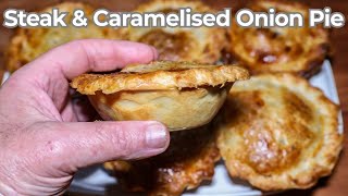 Steak amp Caramelised Onion Pie  easy to follow recipe [upl. by Thessa765]