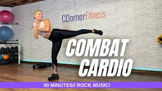 SWEATY CARDIO COMBAT WORKOUT  KICKBOXING  HIGH INTENSITY  ROCK MUSIC [upl. by Buchanan]