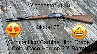 INITIAL SHOTS AND THOUGHTS OF THE WINCHESTER 1873 MODEL 73 COMPETITION CARBINE HIGH GRADE CCH 20quot BB [upl. by Ayifa]