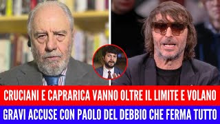 quotSEI UNA PERSONA VIOLENTA E AGGRESSIVAquot CRUCIANI FA IL PAZZO IN STUDIO E CAPRARICA LO INSULTA [upl. by Crichton875]