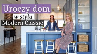 Uroczy DOM w stylu Modern Classic Niebieska kuchnia 💙 Kominek 💙 Klasyczne Wnętrza i TARAS [upl. by Arbrab]