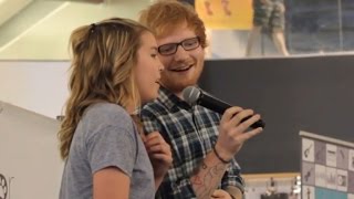 Ed Sheeran Surprises 13YearOld Fan by Joining Her Mall Performance [upl. by Lonna]