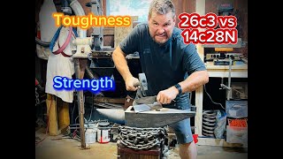 Toughness test 14C28N vs 26C3￼ [upl. by Aetnuahs]