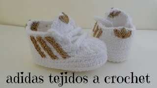 zapatitos adidas tejidos a crochet [upl. by Seidule947]