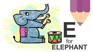 how to draw Elephant from alphabet  E [upl. by Briggs]