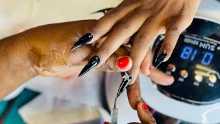 The Total Black Nails with octopus design done todaycheck it out😳🙆‍♂️ [upl. by Ikaz]