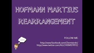 HOFMANN MARTIUS REARRANGEMENT [upl. by Balliett]