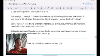 Oxford International AQA Psychology  Solving June 2023 PS01  Memory Unit 1 AS  aqa alevel [upl. by Auqenwahs]